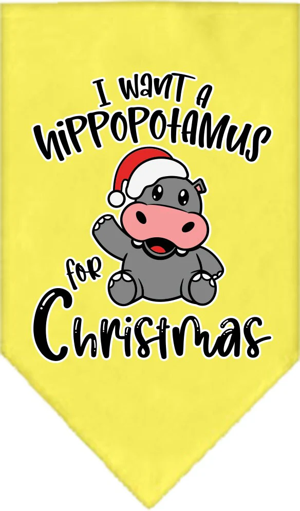 Christmas Pet and Dog Bandana Screen Printed, "I Want A Hippopotamus For Christmas" - Image 10