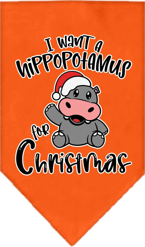 Christmas Pet and Dog Bandana Screen Printed, "I Want A Hippopotamus For Christmas" - Image 7