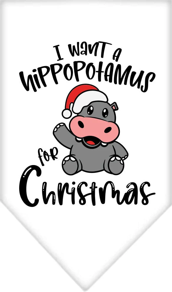 Christmas Pet and Dog Bandana Screen Printed, "I Want A Hippopotamus For Christmas" - Image 8