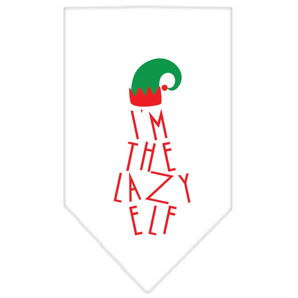 Christmas Pet and Dog Bandana Screen Printed, "I'm The Lazy Elf" - Image 3