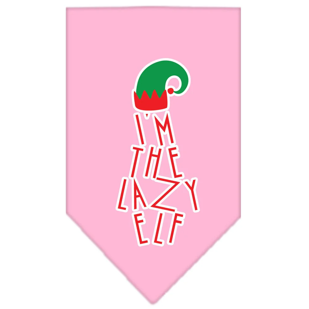 Christmas Pet and Dog Bandana Screen Printed, "I'm The Lazy Elf" - Image 5