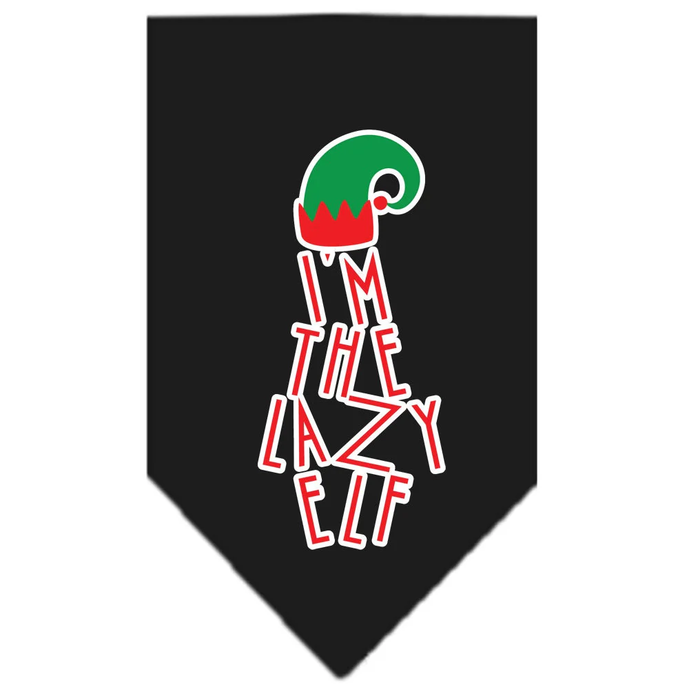 Christmas Pet and Dog Bandana Screen Printed, "I'm The Lazy Elf" - Image 6
