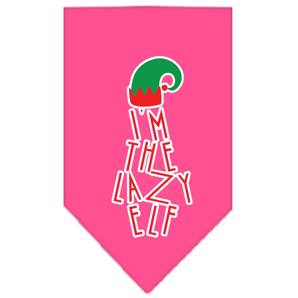 Christmas Pet and Dog Bandana Screen Printed, "I'm The Lazy Elf" - Image 7