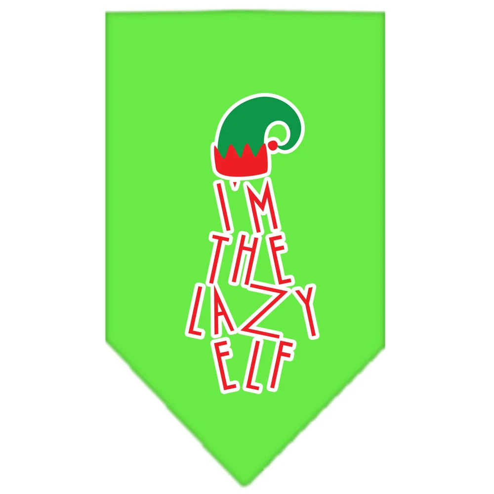Christmas Pet and Dog Bandana Screen Printed, "I'm The Lazy Elf" - Image 8
