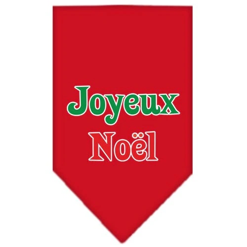 Christmas Pet and Dog Bandana Screen Printed, "Joyeux Noel" - Image 3