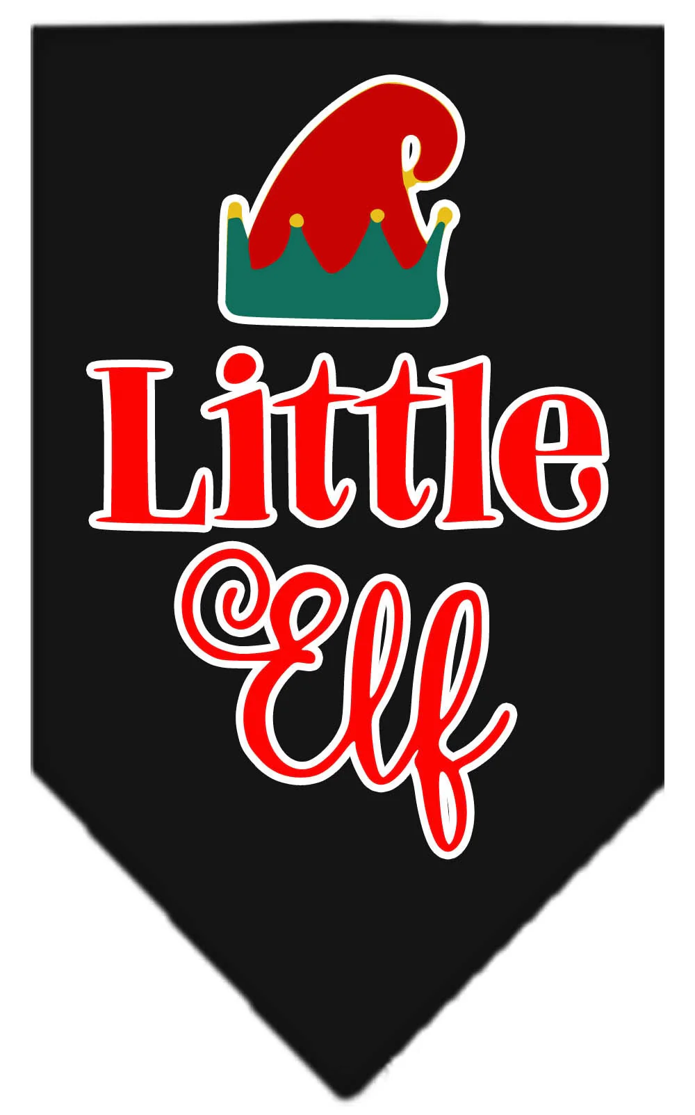 Christmas Pet and Dog Bandana Screen Printed, "Little Elf" - Image 2