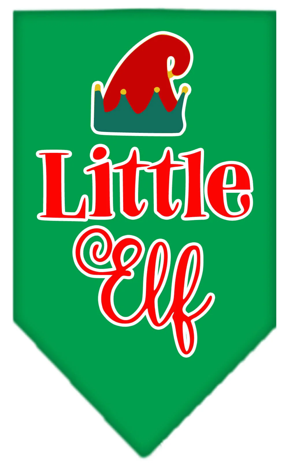 Christmas Pet and Dog Bandana Screen Printed, "Little Elf" - Image 3