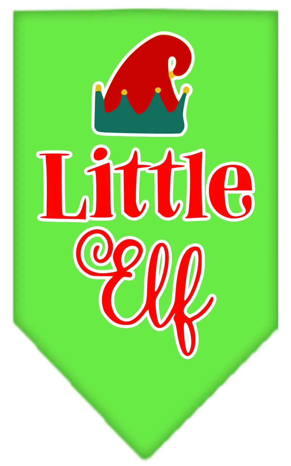Christmas Pet and Dog Bandana Screen Printed, "Little Elf" - Image 5