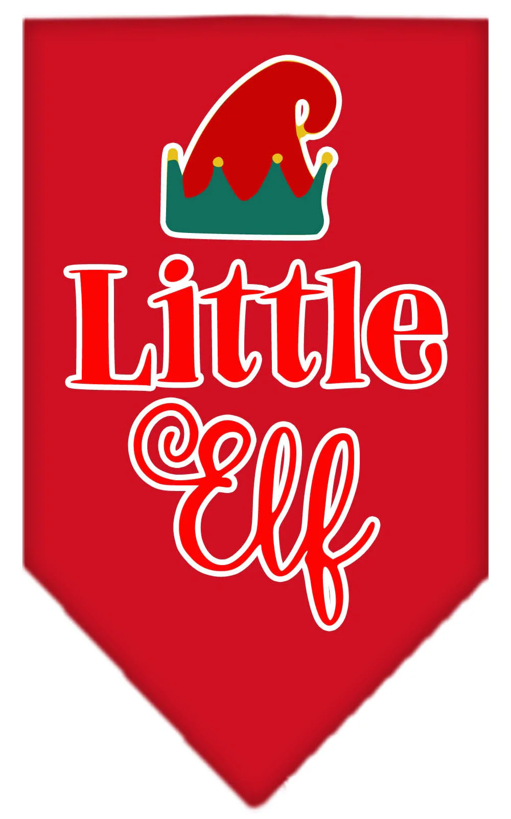 Christmas Pet and Dog Bandana Screen Printed, "Little Elf" - Image 7