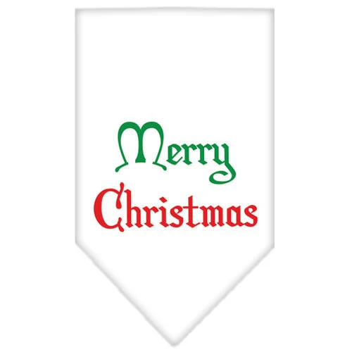 Christmas Pet and Dog Bandana Screen Printed, "Merry Christmas" - Image 2