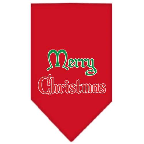 Christmas Pet and Dog Bandana Screen Printed, "Merry Christmas" - Image 7