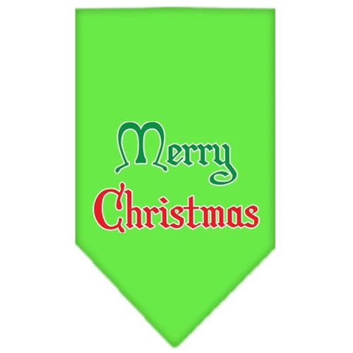 Christmas Pet and Dog Bandana Screen Printed, "Merry Christmas" - Image 9