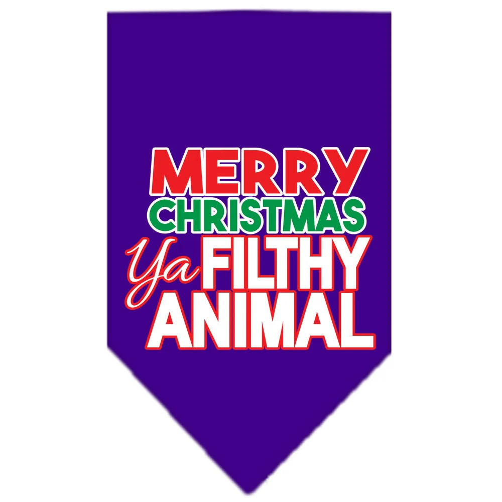 Christmas Pet and Dog Bandana Screen Printed, "Merry Christmas, Ya Filthy Animal" - Image 10