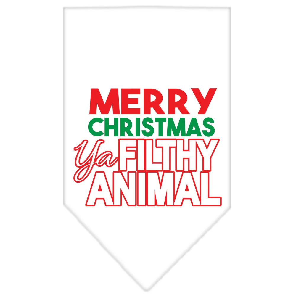 Christmas Pet and Dog Bandana Screen Printed, "Merry Christmas, Ya Filthy Animal" - Image 2