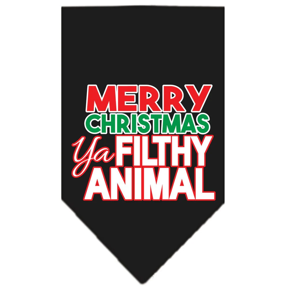 Christmas Pet and Dog Bandana Screen Printed, "Merry Christmas, Ya Filthy Animal" - Image 4