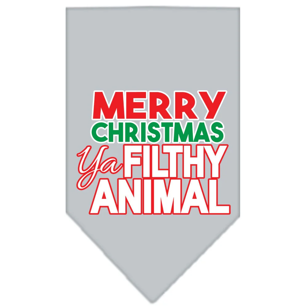 Christmas Pet and Dog Bandana Screen Printed, "Merry Christmas, Ya Filthy Animal" - Image 5