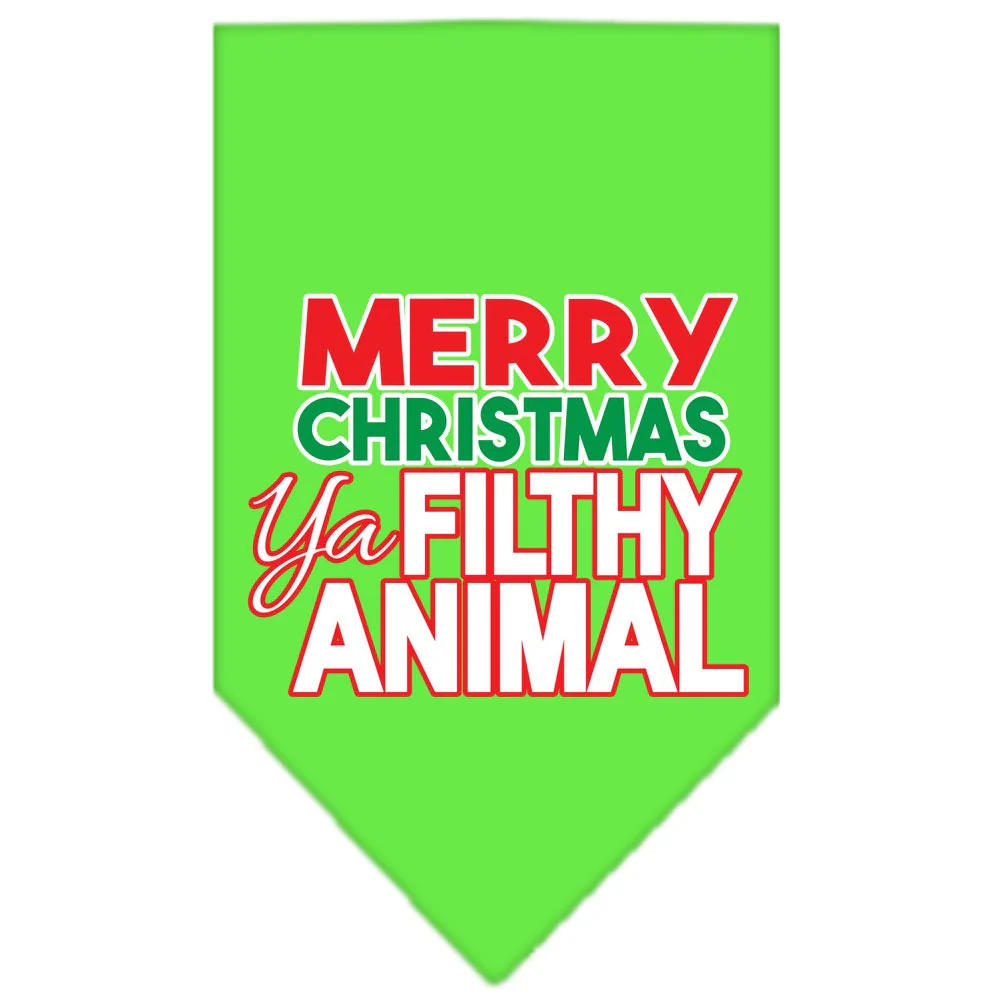 Christmas Pet and Dog Bandana Screen Printed, "Merry Christmas, Ya Filthy Animal" - Image 6