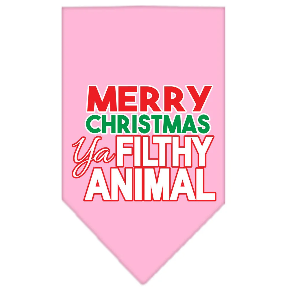 Christmas Pet and Dog Bandana Screen Printed, "Merry Christmas, Ya Filthy Animal" - Image 7