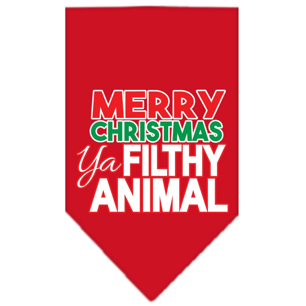 Christmas Pet and Dog Bandana Screen Printed, "Merry Christmas, Ya Filthy Animal" - Image 8