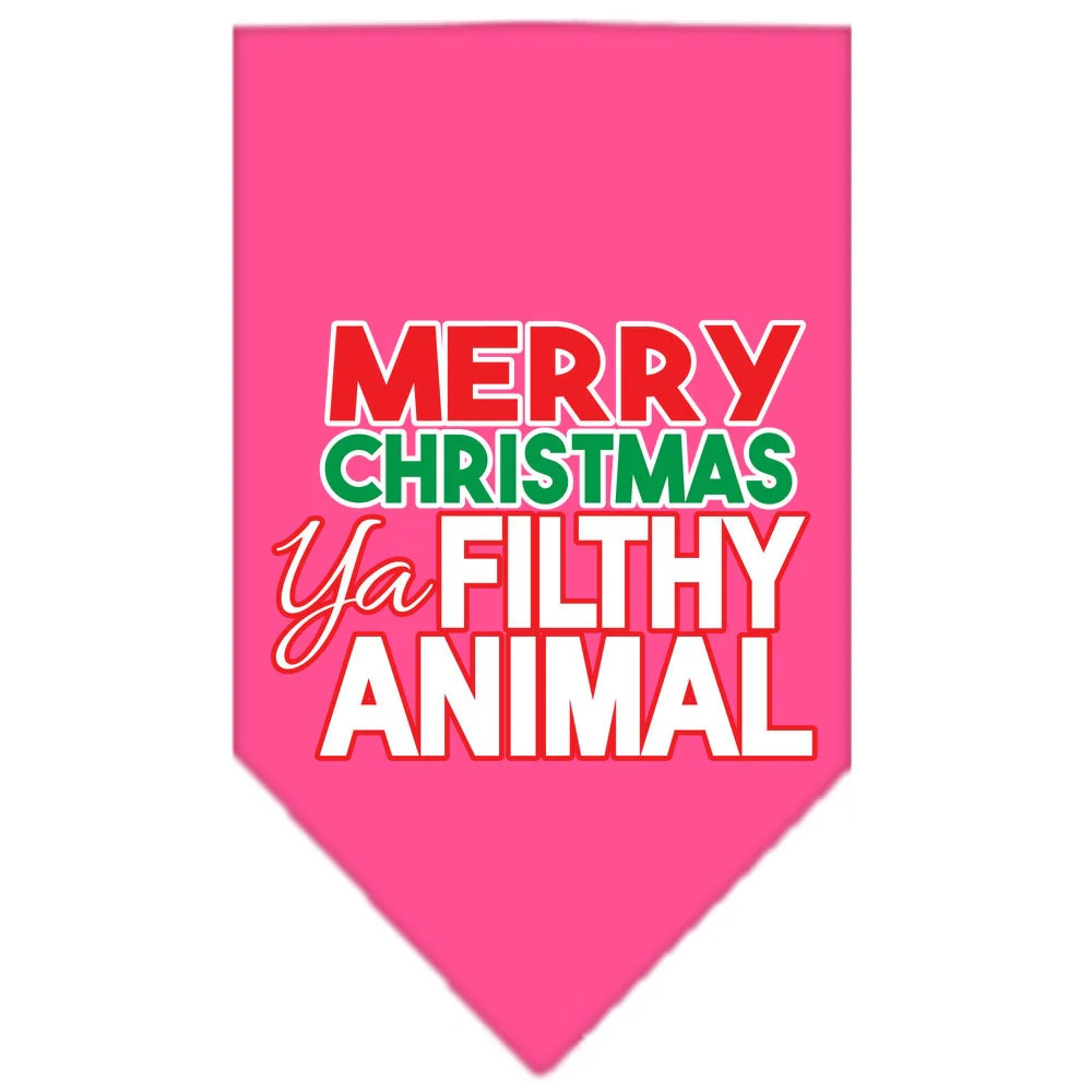 Christmas Pet and Dog Bandana Screen Printed, "Merry Christmas, Ya Filthy Animal" - Image 9