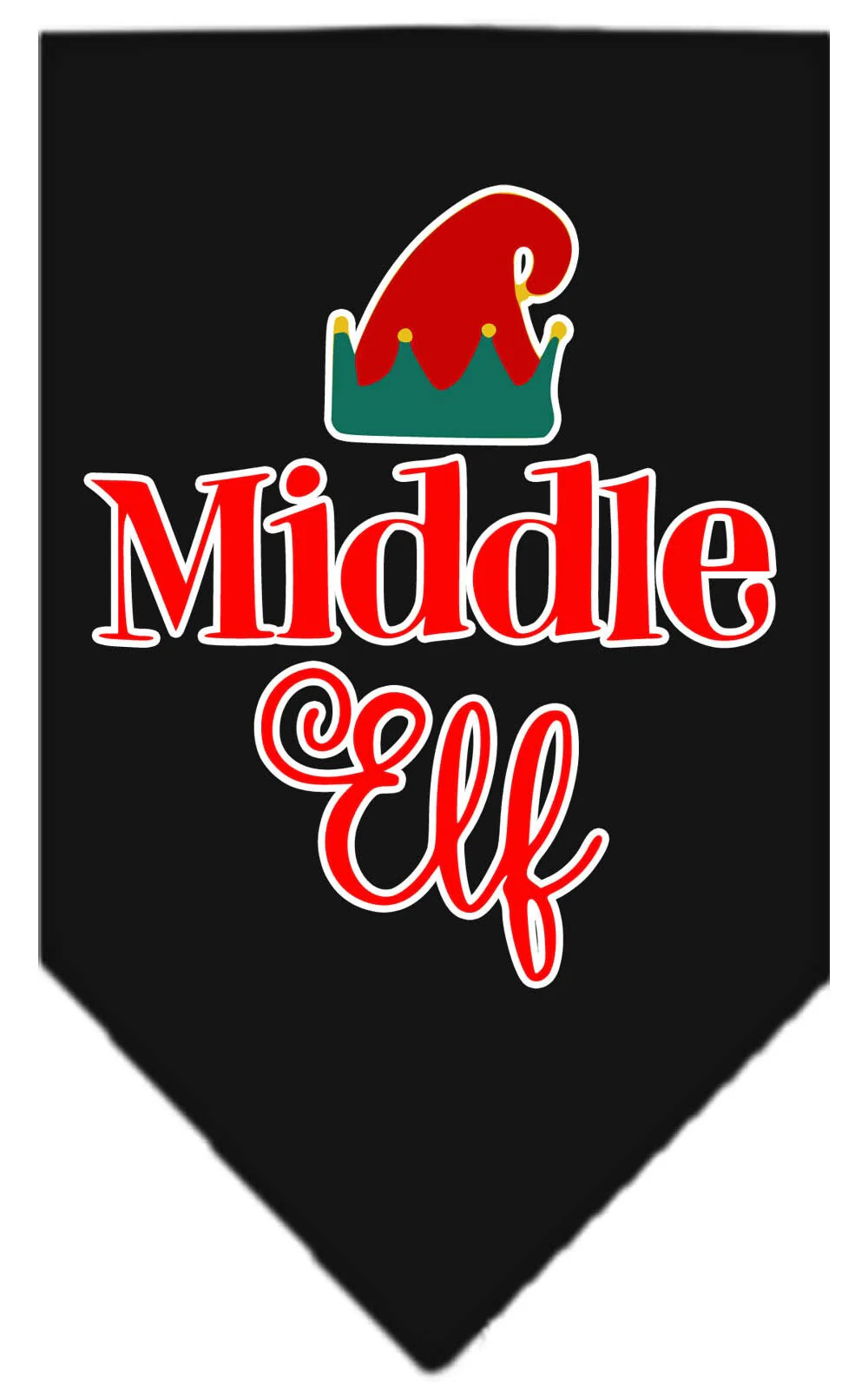 Christmas Pet and Dog Bandana Screen Printed, "Middle Elf" - Image 2