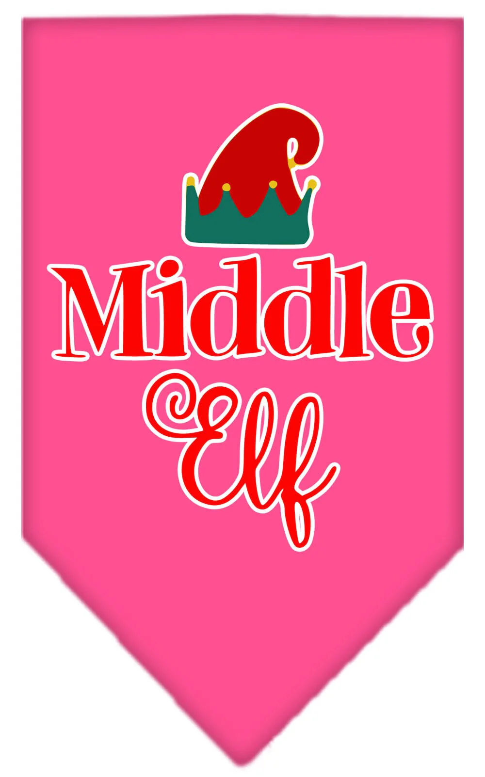 Christmas Pet and Dog Bandana Screen Printed, "Middle Elf" - Image 3
