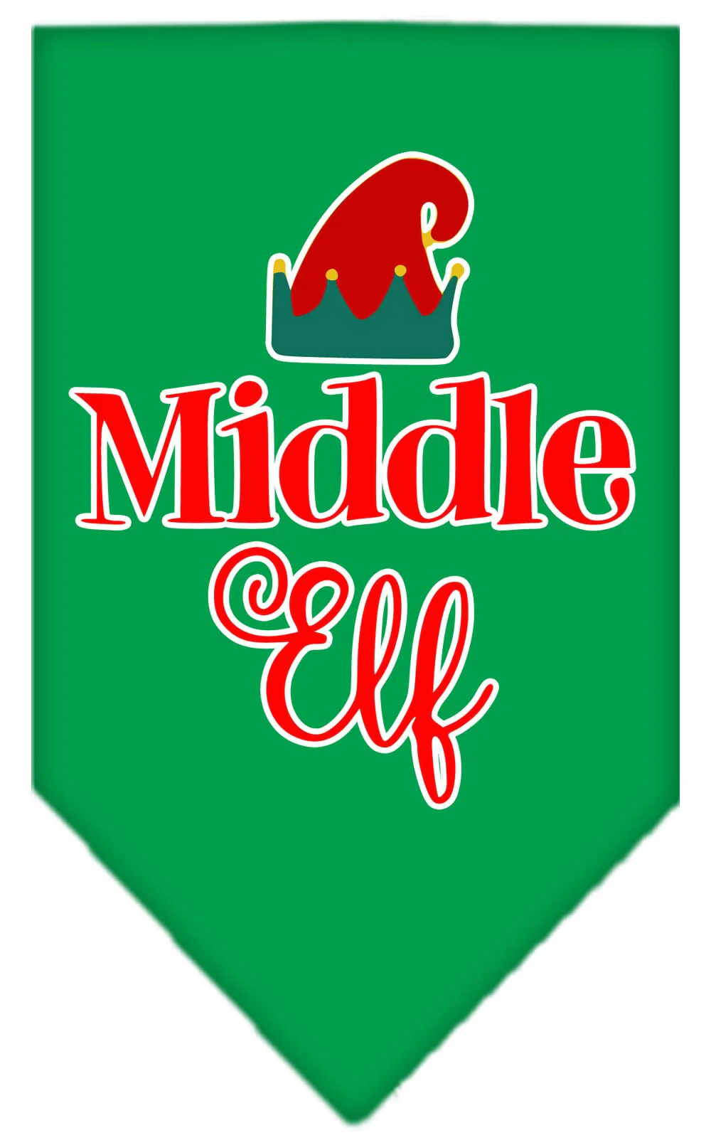 Christmas Pet and Dog Bandana Screen Printed, "Middle Elf" - Image 4