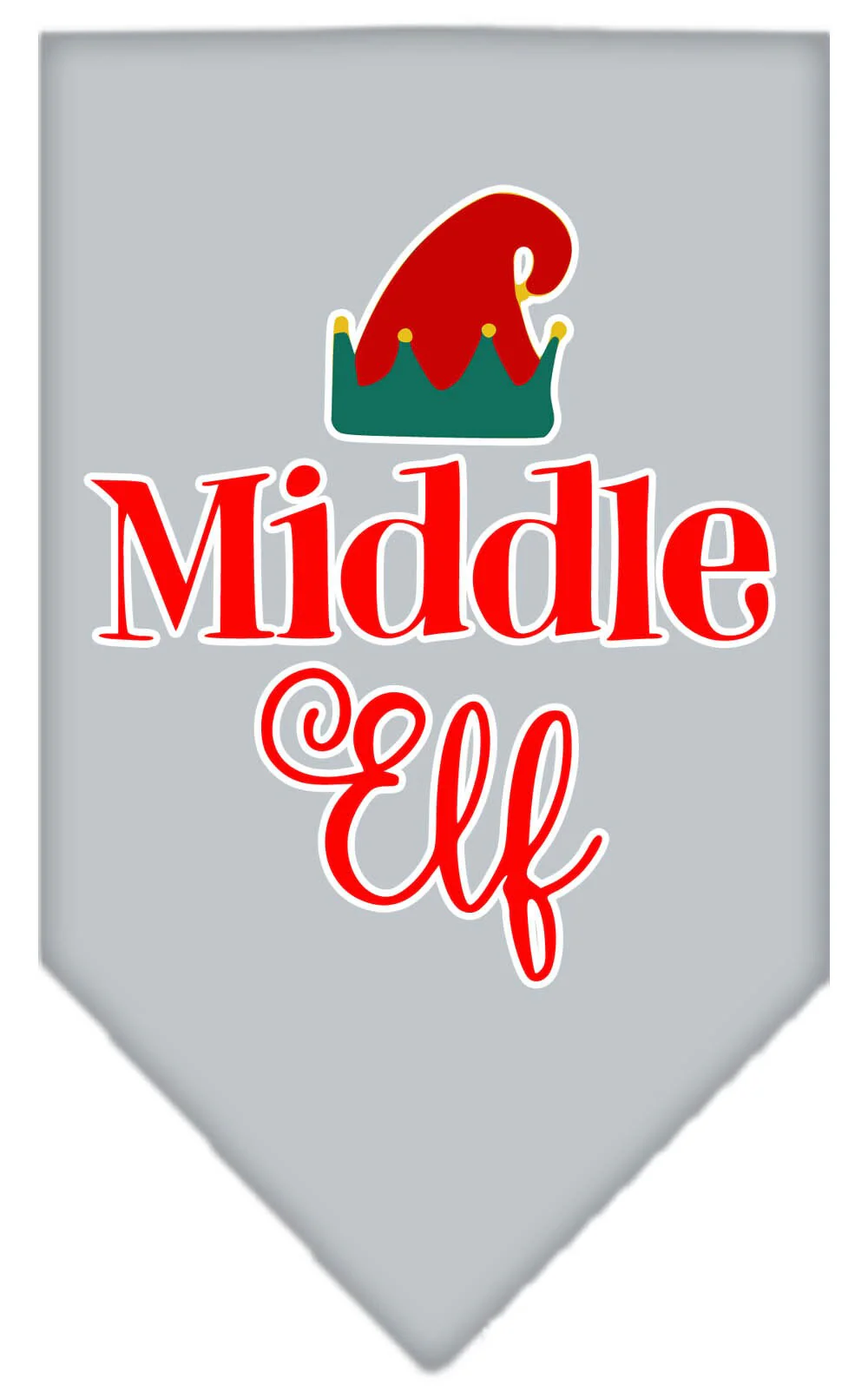 Christmas Pet and Dog Bandana Screen Printed, "Middle Elf" - Image 5