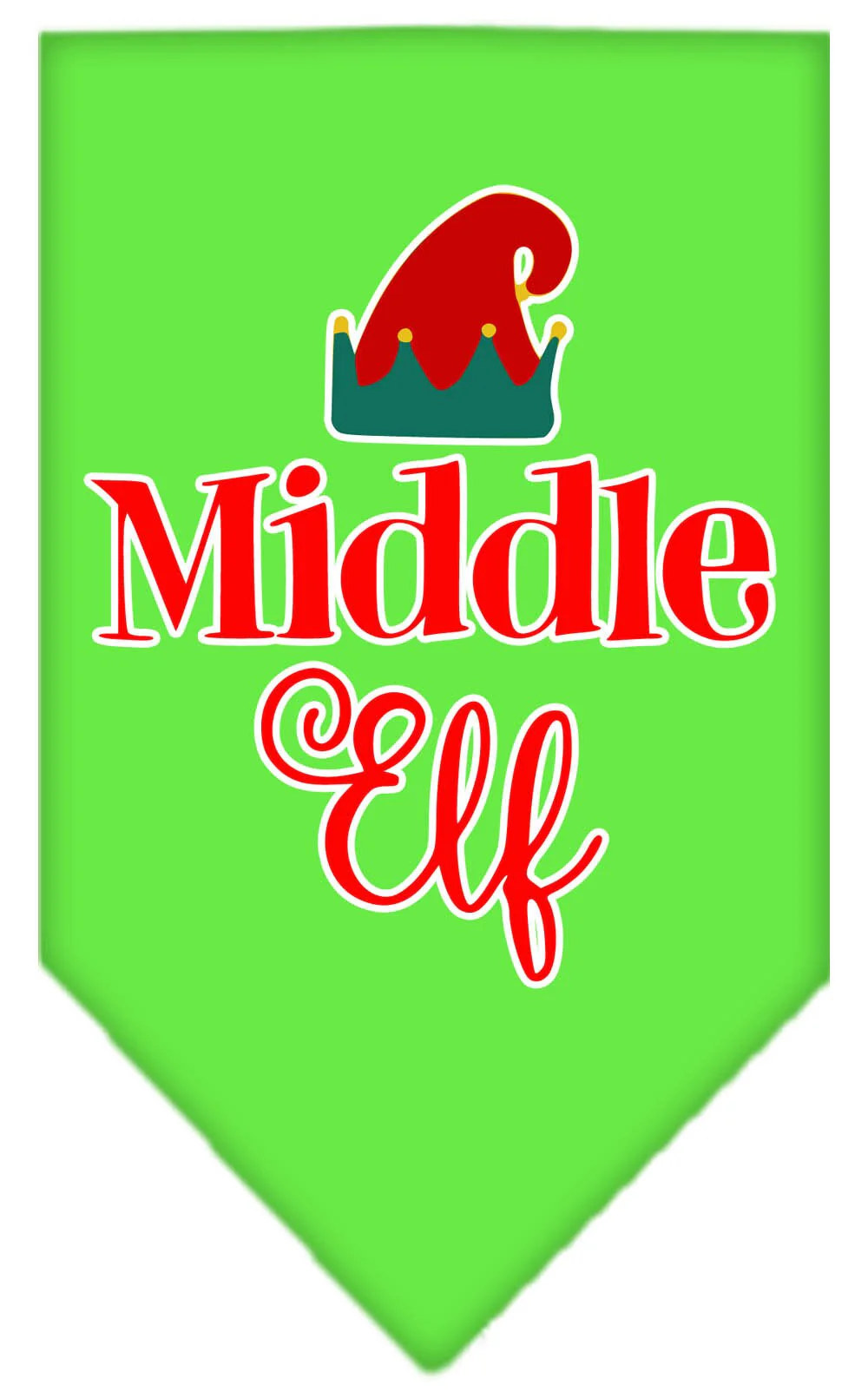 Christmas Pet and Dog Bandana Screen Printed, "Middle Elf" - Image 6