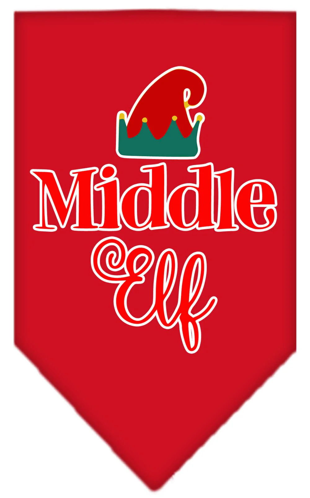 Christmas Pet and Dog Bandana Screen Printed, "Middle Elf" - Image 7