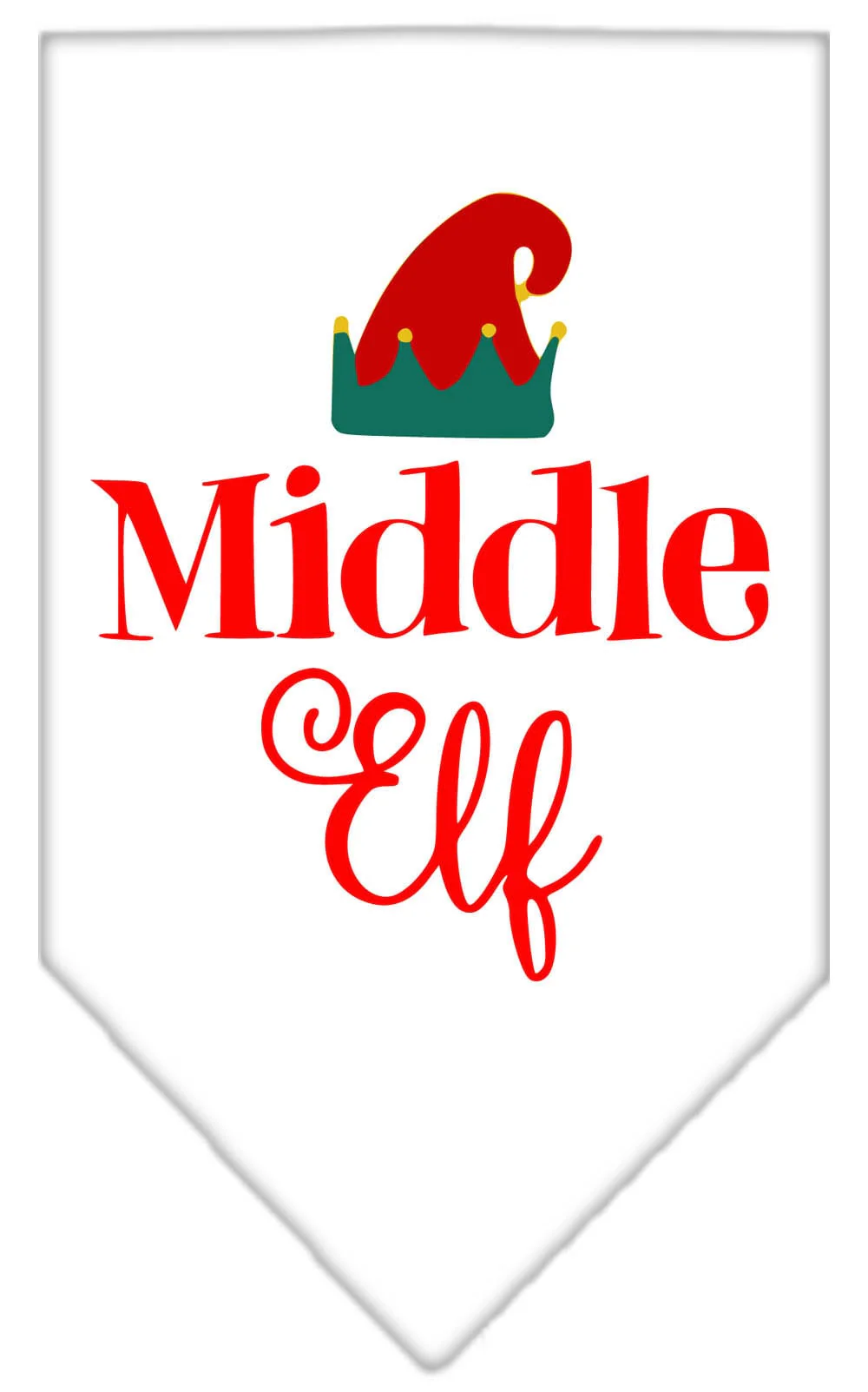 Christmas Pet and Dog Bandana Screen Printed, "Middle Elf" - Image 8