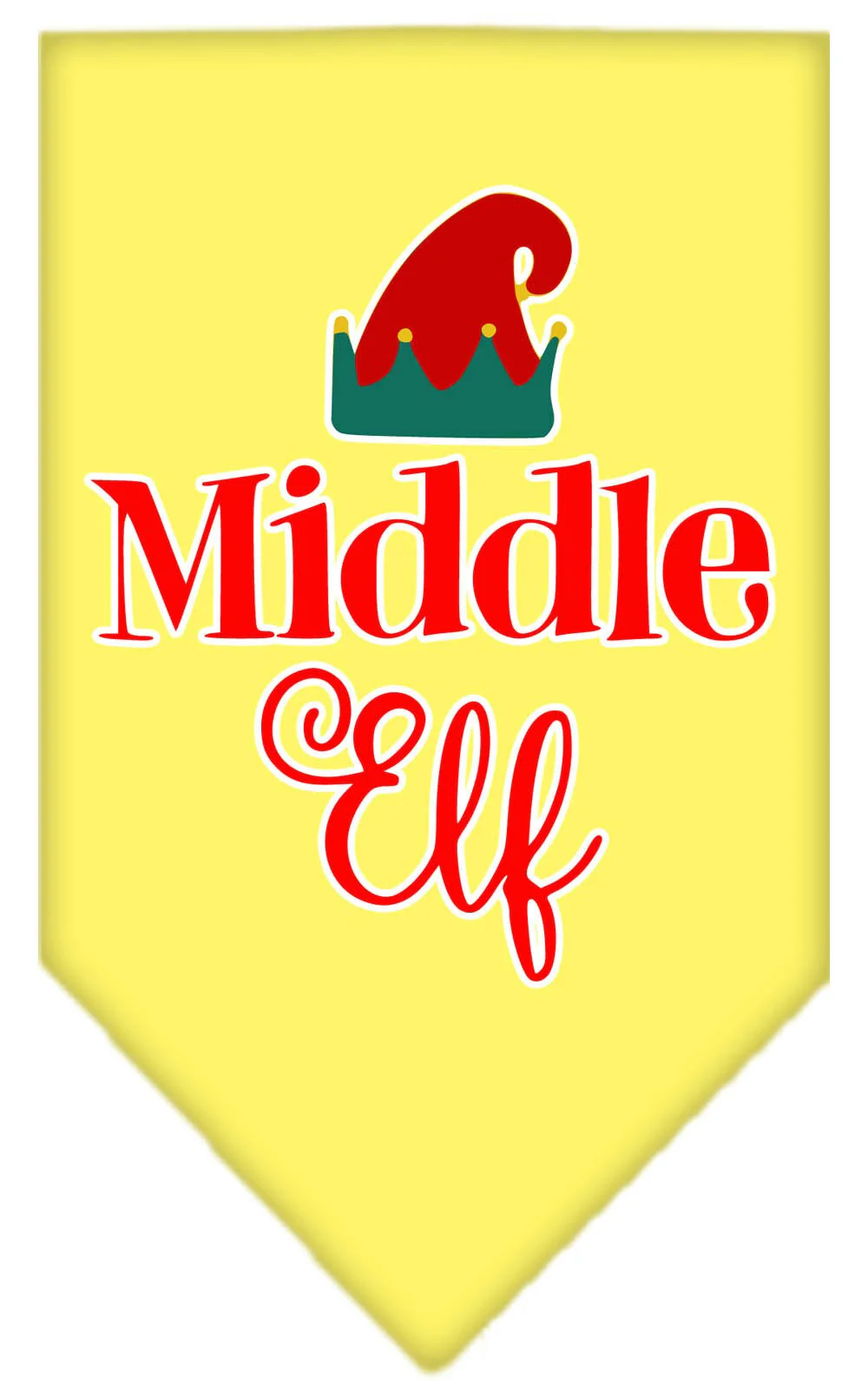 Christmas Pet and Dog Bandana Screen Printed, "Middle Elf" - Image 9