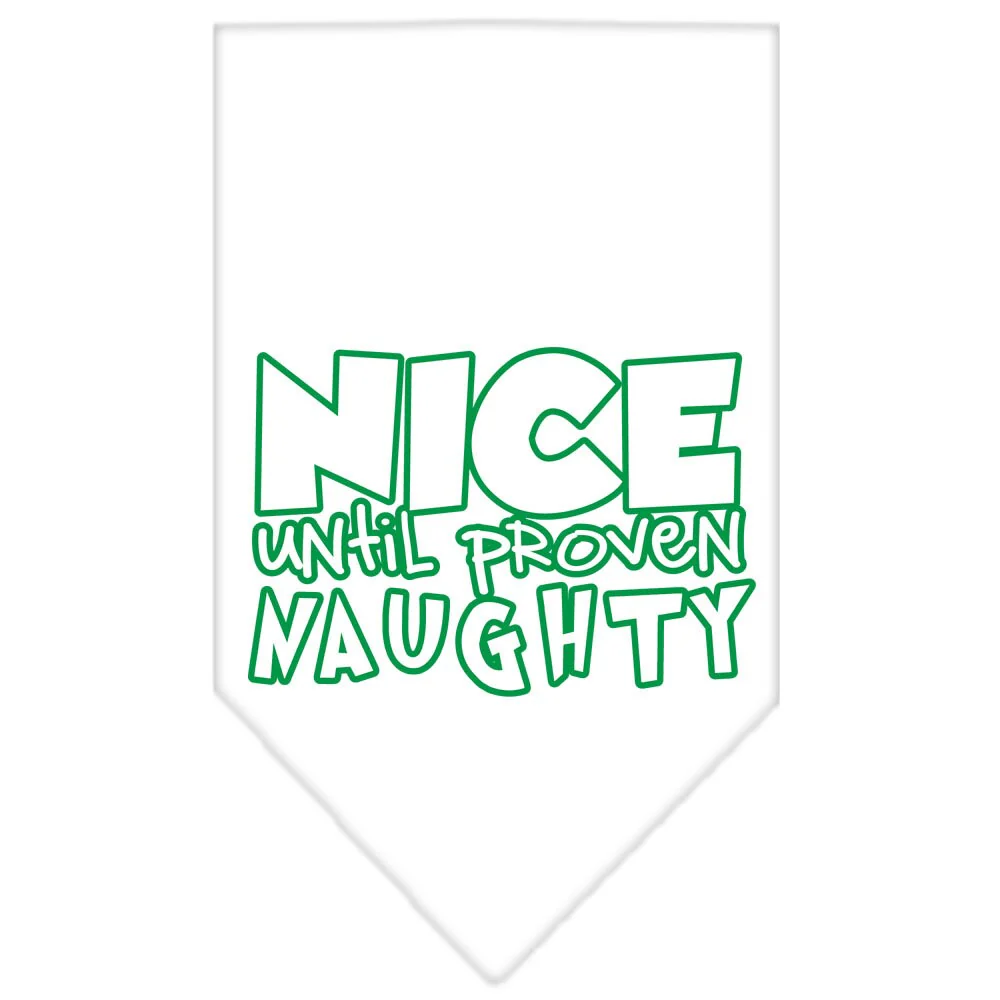 Christmas Pet and Dog Bandana Screen Printed, "Nice Until Proven Naughty" - Image 3