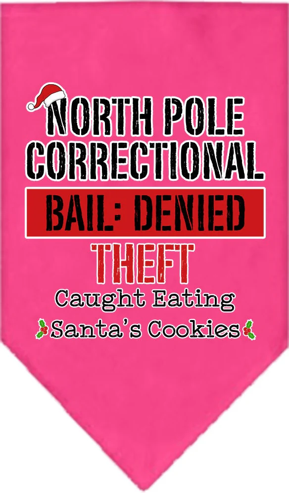 Christmas Pet and Dog Bandana Screen Printed, "North Pole Correctional" - Image 10