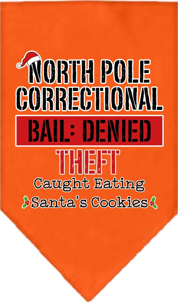 Christmas Pet and Dog Bandana Screen Printed, "North Pole Correctional" - Image 2