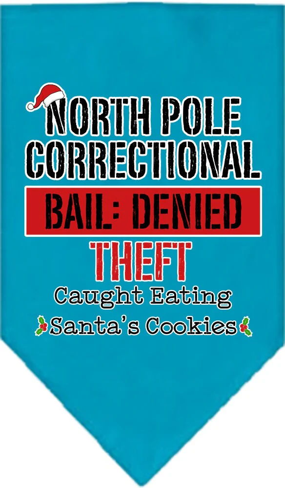 Christmas Pet and Dog Bandana Screen Printed, "North Pole Correctional" - Image 5