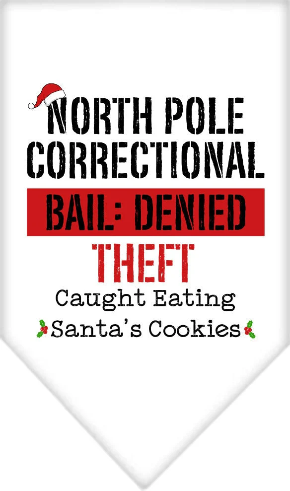 Christmas Pet and Dog Bandana Screen Printed, "North Pole Correctional" - Image 6