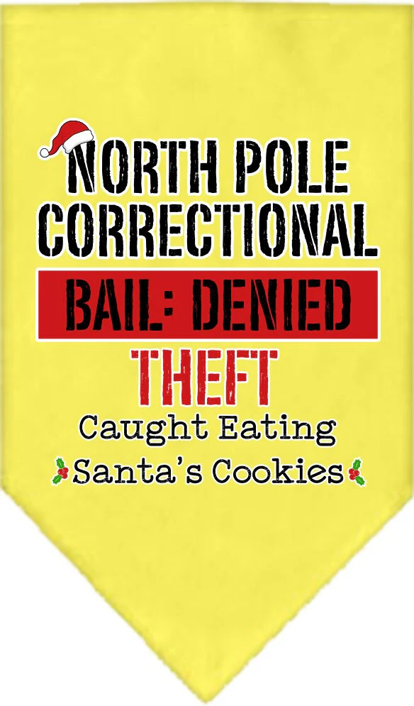 Christmas Pet and Dog Bandana Screen Printed, "North Pole Correctional" - Image 7