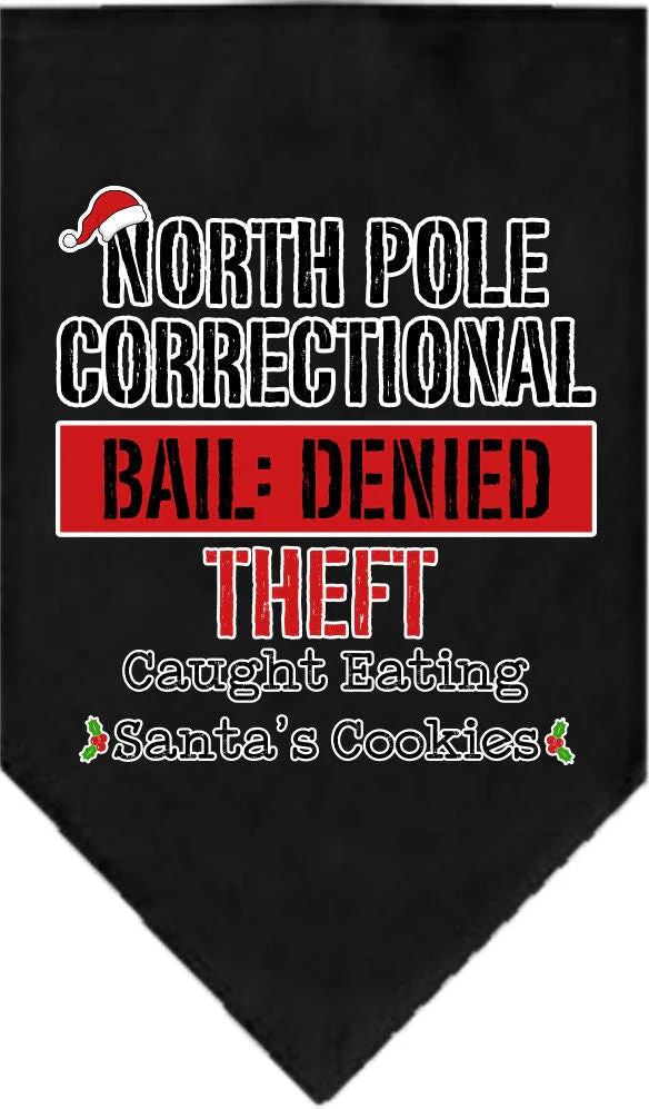 Christmas Pet and Dog Bandana Screen Printed, "North Pole Correctional" - Image 9