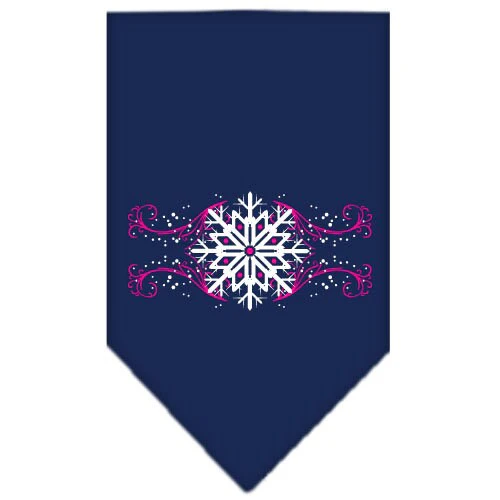 Christmas Pet and Dog Bandana Screen Printed, "Pink Snowflake Swirls" - Image 10