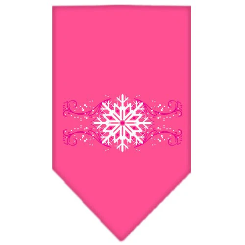 Christmas Pet and Dog Bandana Screen Printed, "Pink Snowflake Swirls" - Image 3