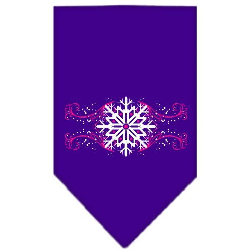 Christmas Pet and Dog Bandana Screen Printed, "Pink Snowflake Swirls" - Image 5