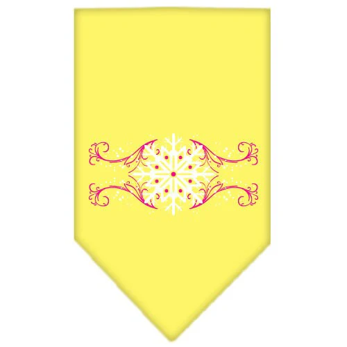 Christmas Pet and Dog Bandana Screen Printed, "Pink Snowflake Swirls" - Image 6