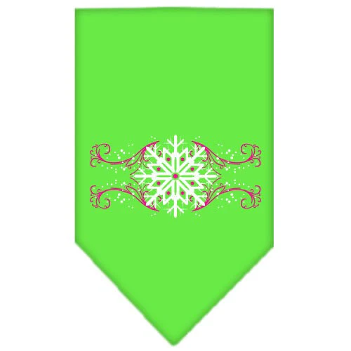 Christmas Pet and Dog Bandana Screen Printed, "Pink Snowflake Swirls" - Image 7