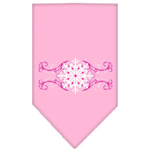 Christmas Pet and Dog Bandana Screen Printed, "Pink Snowflake Swirls" - Image 8