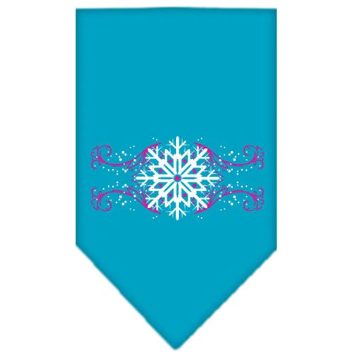 Christmas Pet and Dog Bandana Screen Printed, "Pink Snowflake Swirls" - Image 9