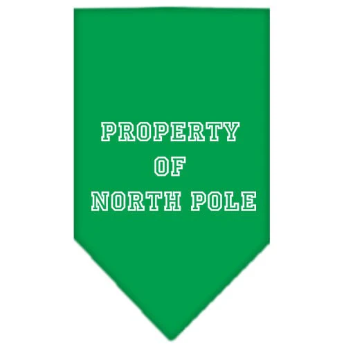 Christmas Pet and Dog Bandana Screen Printed, "Property Of North Pole" - Image 4