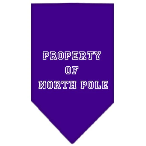 Christmas Pet and Dog Bandana Screen Printed, "Property Of North Pole" - Image 5