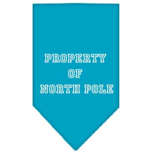 Christmas Pet and Dog Bandana Screen Printed, "Property Of North Pole" - Image 7