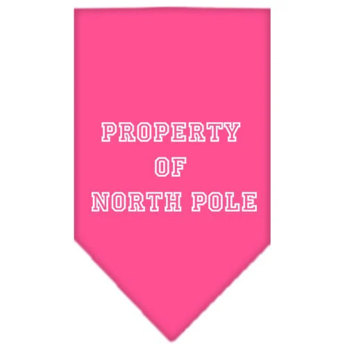 Christmas Pet and Dog Bandana Screen Printed, "Property Of North Pole" - Image 8